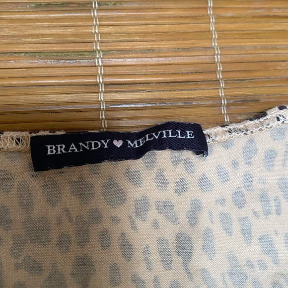 Brandy Melville cheetah leopard print tie front crop top - Picture 4 of 6